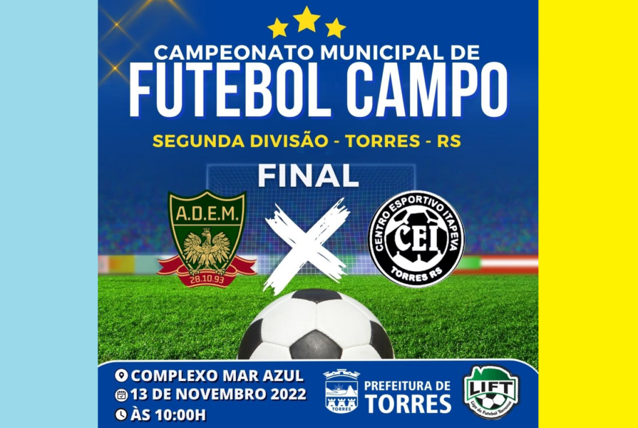 No próximo domingo, Campeonato Municipal de Futebol de Campo 2022 – Segunda  Divisão tem mais três jogos na primeira fase – Prefeitura de Torres/RS –  Site oficial